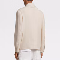 Shop Zegna FW23 純色長袖工作夾克 米白色 UBT56A5-B214-990