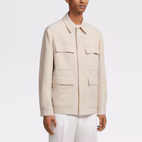 Purchase Zegna FW23 純色長袖工作夾克 米白色 UBT56A5-B214-990