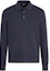 Buy Zegna FW23 Solid Navy Blue Straight-Cut Long-Sleeve Polo Shirt. UC394A6-C739-B09