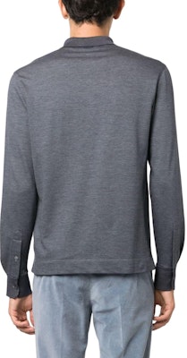 Zegna FW23 Baju Polo Lengan Panjang Slim Fit Biru. UC381-A6C-748 Shop Zegna FW23 Baju Polo Lengan Panjang Slim Fit Biru. UC381-A6C-748