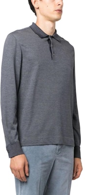 Zegna FW23 Baju Polo Lengan Panjang Slim Fit Biru. UC381-A6C-748 Purchase Zegna FW23 Baju Polo Lengan Panjang Slim Fit Biru. UC381-A6C-748