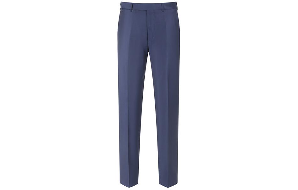 Zegna FW23  Straight-Leg Mid-Rise Blue Suit Pants. 626F0-1A675T-B12