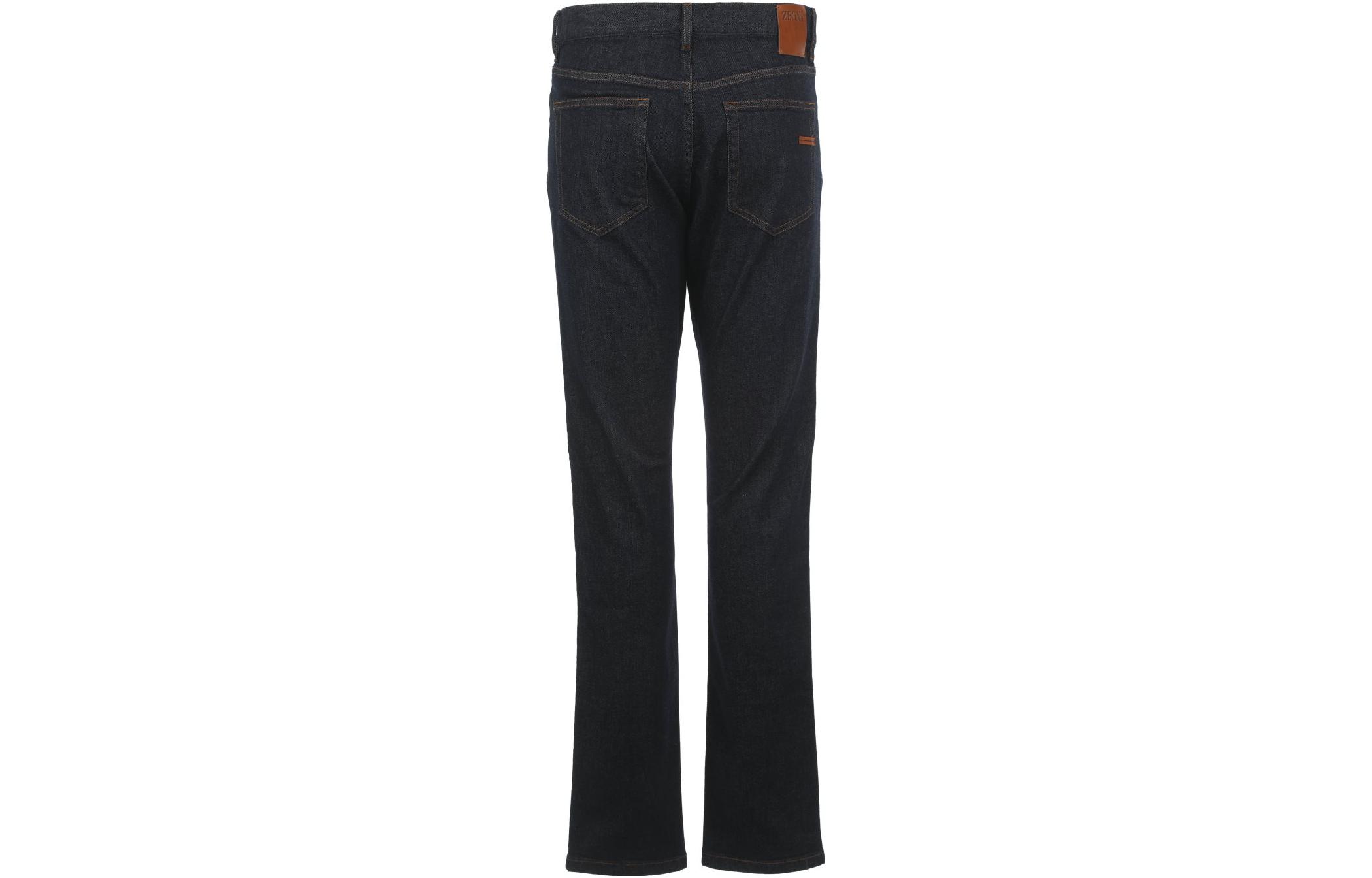 Lookbook Zegna FW23 深藍色彈性寬鬆版型休閒牛仔褲 UCI70A6-CITY-002