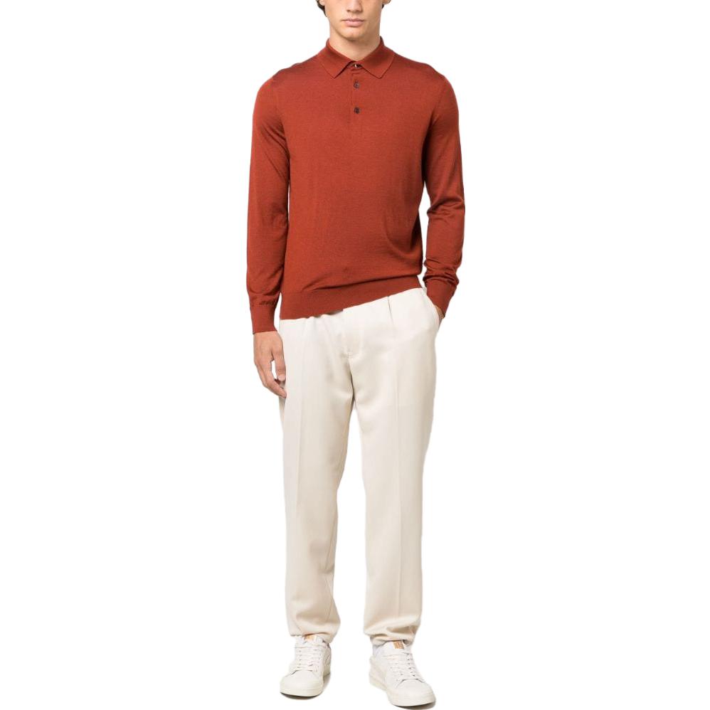 Lookbook Zegna FW23 白色中腰直筒休閒褶皺長褲 UCI39-A6TP38-994