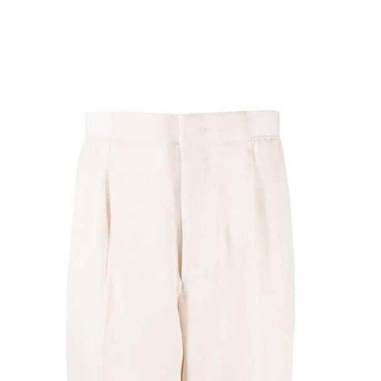 Sizing Zegna FW23 白色中腰直筒休閒褶皺長褲 UCI39-A6TP38-994