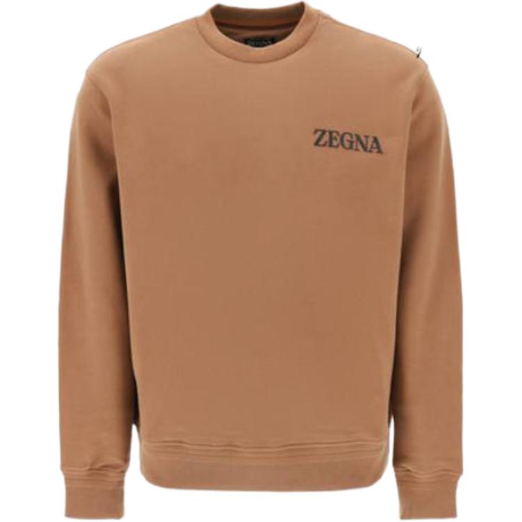 Zegna FW23 Brown Alphabet Print Sweatshirt UC522A6-C872-D05F