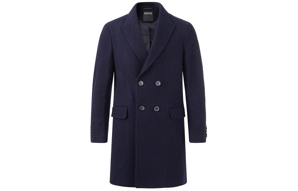 Order Zegna FW23 男士雙排扣長袖深藍大衣 69770-8A64DG-4G0