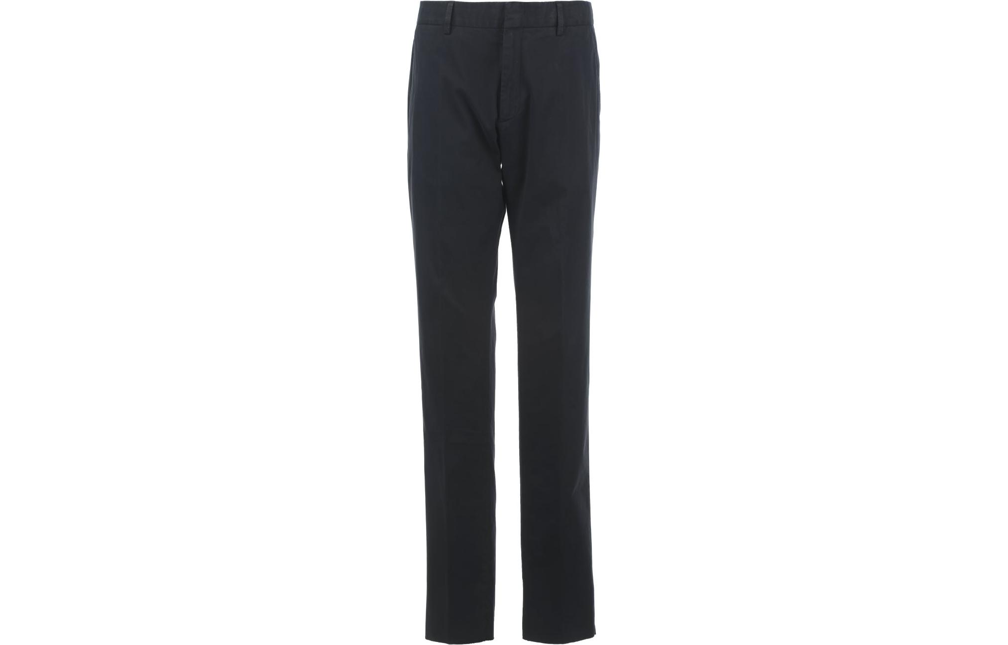 Zegna FW23 Solid Color Straight-Leg Zip Casual Pants  Blue. UCI17-A6TR00-852