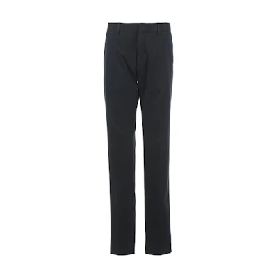 Zegna FW23 Solid Color Straight-Leg Zip Casual Pants Blue. UCI17-A6TR00-852
