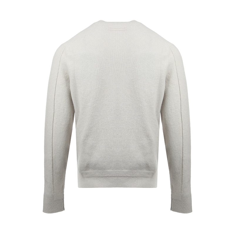 Lookbook Zegna FW23 男款純色長袖圓領針織毛衣 白色 UCB6M-A6110-N92