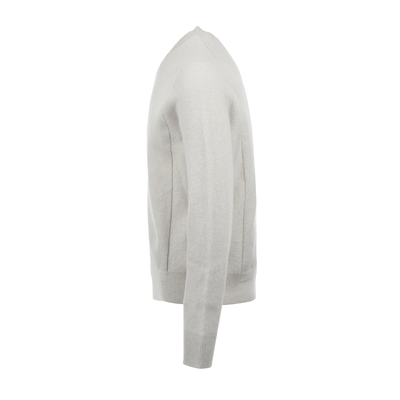 Shop Zegna FW23 男款純色長袖圓領針織毛衣 白色 UCB6M-A6110-N92
