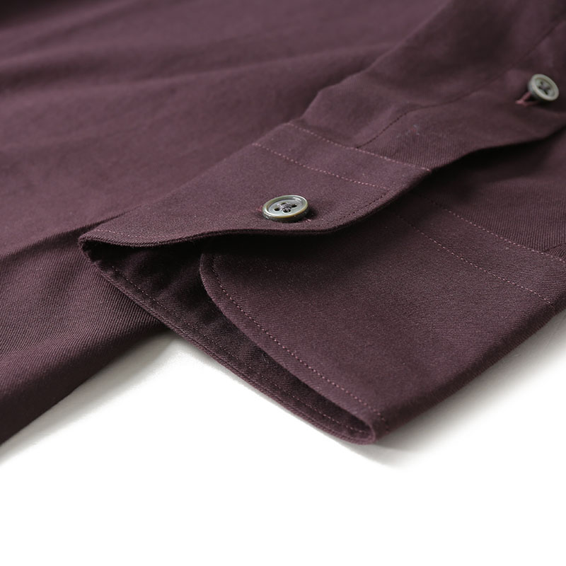 Details for Zegna FW23 男士深酒紅色單排扣長袖襯衫。 UCX20A6-SRF5-111