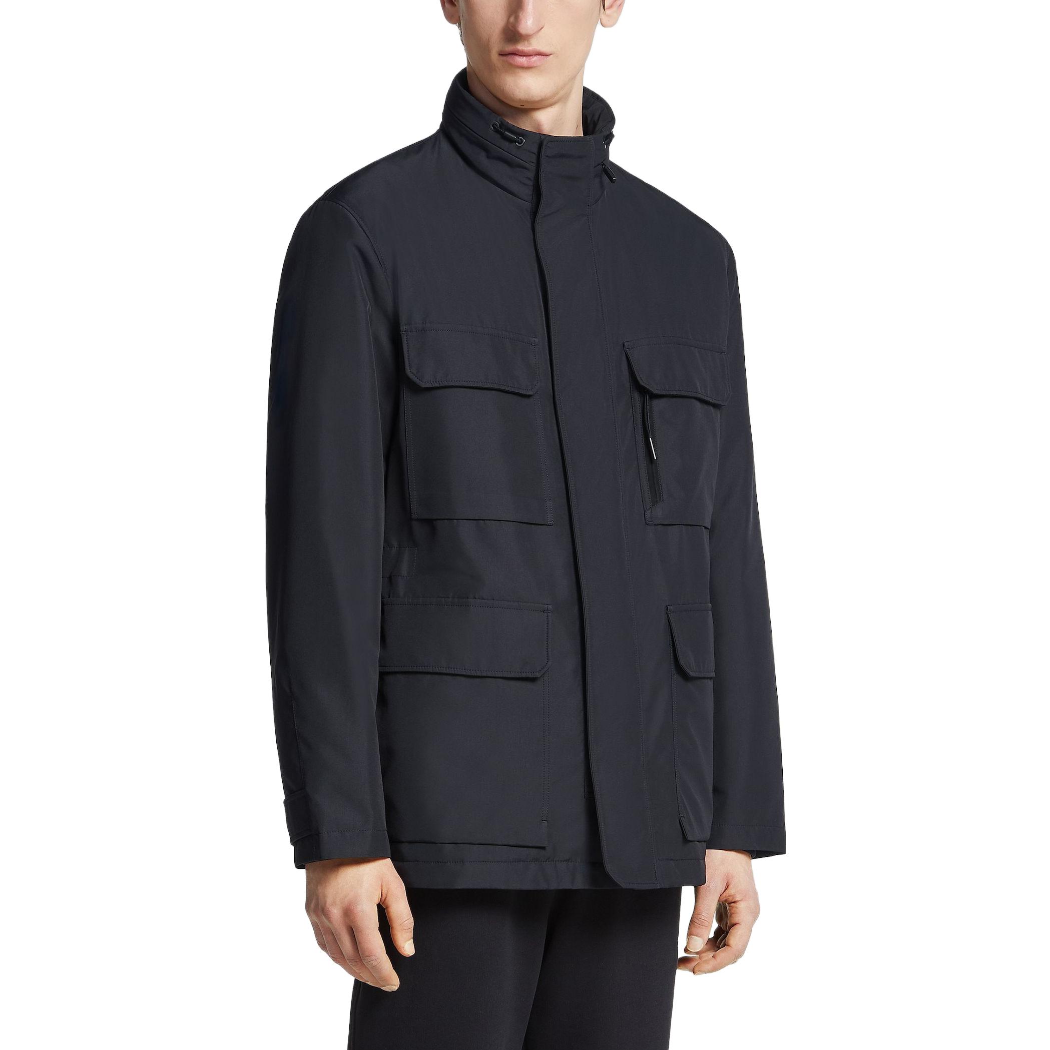 Zegna FW23 Solid Zip-Up Stand Collar Workwear Jacket Navy Blue (). UCT33A6-C214B-534 圖 3