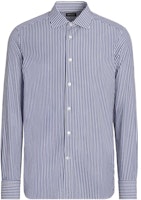 Zegna FW23 Striped Print Single-Breasted Long-Sleeve Shirt Men’s Blue 601005A6-9MS0M2 Zegna FW23 Striped Print Single-Breasted Long-Sleeve Shirt Men’s Blue 601005A6-9MS0M2