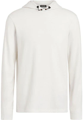 Zegna FW23 White Solid Color Hoodie Long Sleeve Sweatshirt UA312-ACT-709 Buy Zegna FW23 White Solid Color Hoodie Long Sleeve Sweatshirt UA312-ACT-709