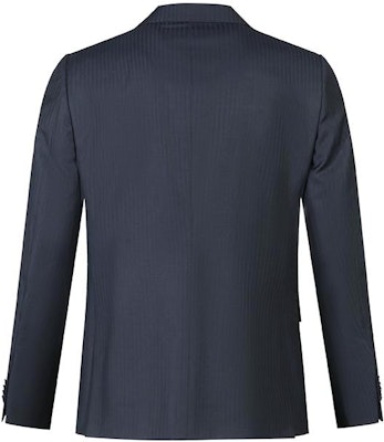 杰尼亚 FW24 黑蓝色条纹单排扣双开叉西装。 82272-2A8281-CGA Shop 杰尼亚 FW24 黑蓝色条纹单排扣双开叉西装。 82272-2A8281-CGA