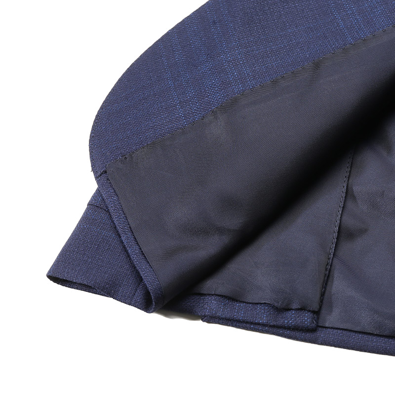 Cheap 杰尼亞 FW24 藍色單排扣格紋長袖西裝外套 84050-0A8122-520