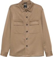 Zegna FW24 Brown Cashmere Long Sleeve Shirt Leather Jacket. UEV46A8 Zegna FW24 Brown Cashmere Long Sleeve Shirt Leather Jacket. UEV46A8