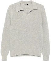 Order Zegna FW24 寬鬆版羊絨長袖Polo毛衣 淺灰色 UEK86-A8131-K91