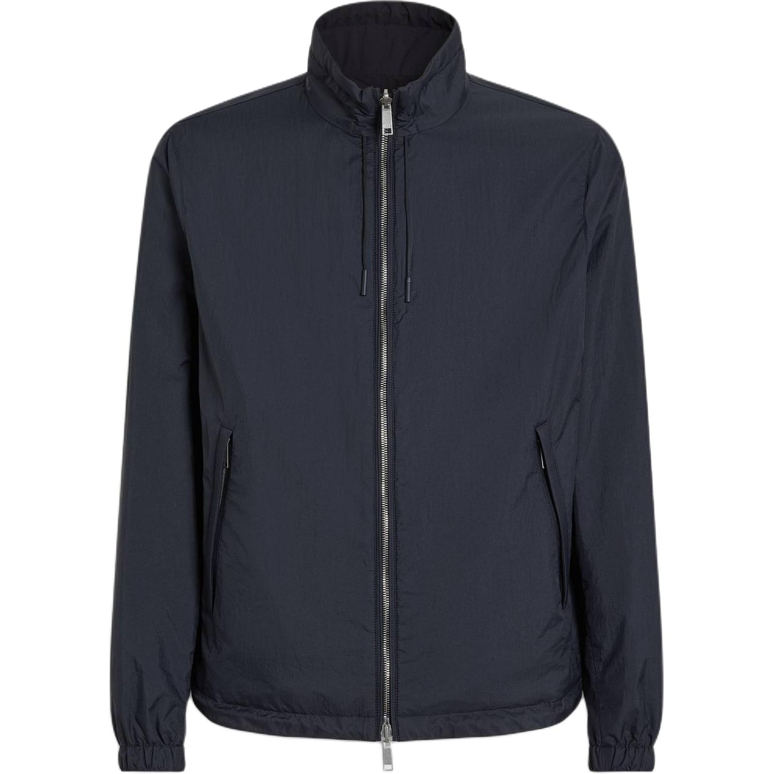 Zegna FW24  Navy Slim Fit Long Sleeve Zip-Up Jacket UDT15A7-D136B-B09