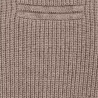 Shop Zegna FW24 羅紋織羊絨長袖Polo毛衣 - 淺灰褐色 UEK86-A8131-N92