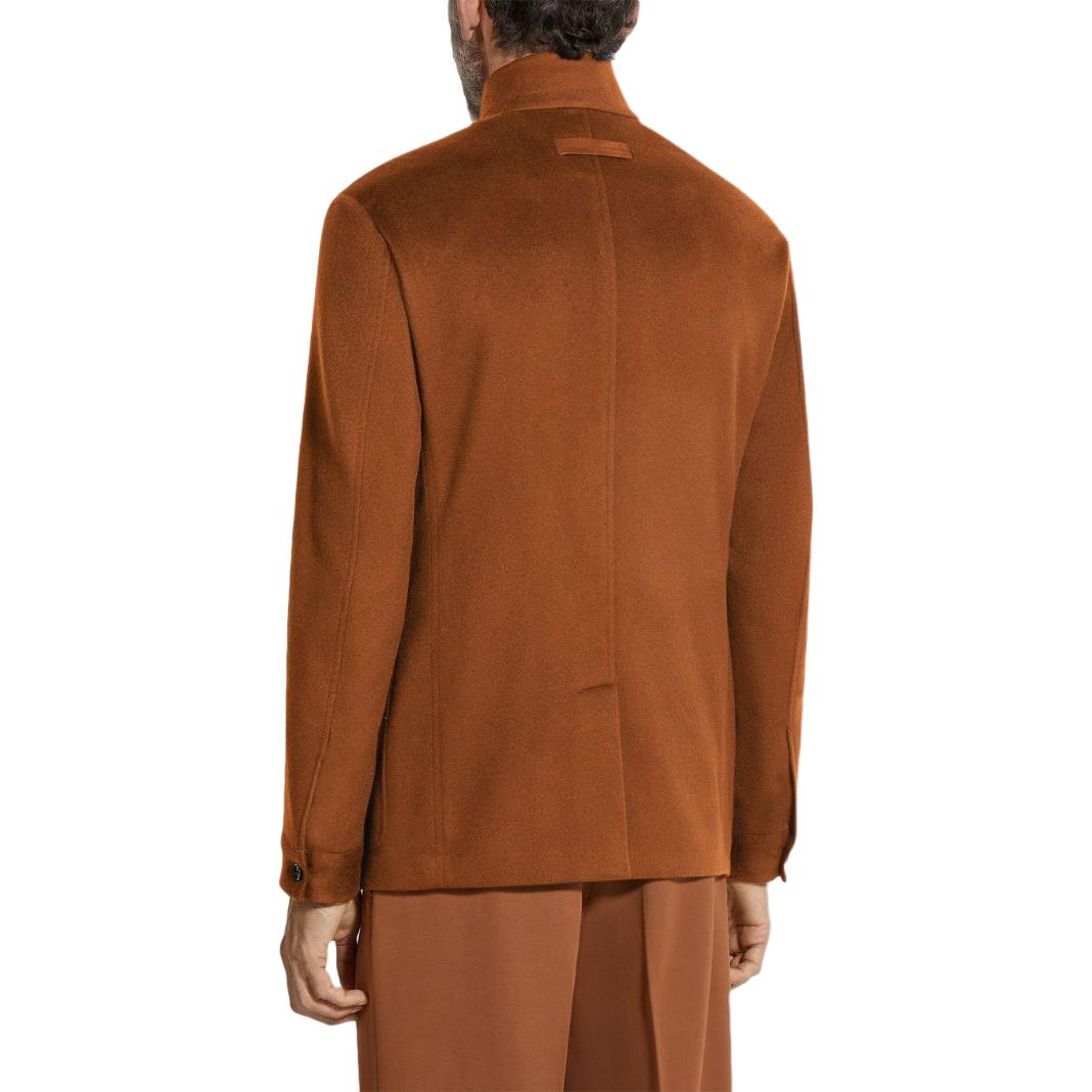 Purchase Zegna FW24 棕色立領單排扣長袖外套 869C5-2A81VH-KQ0