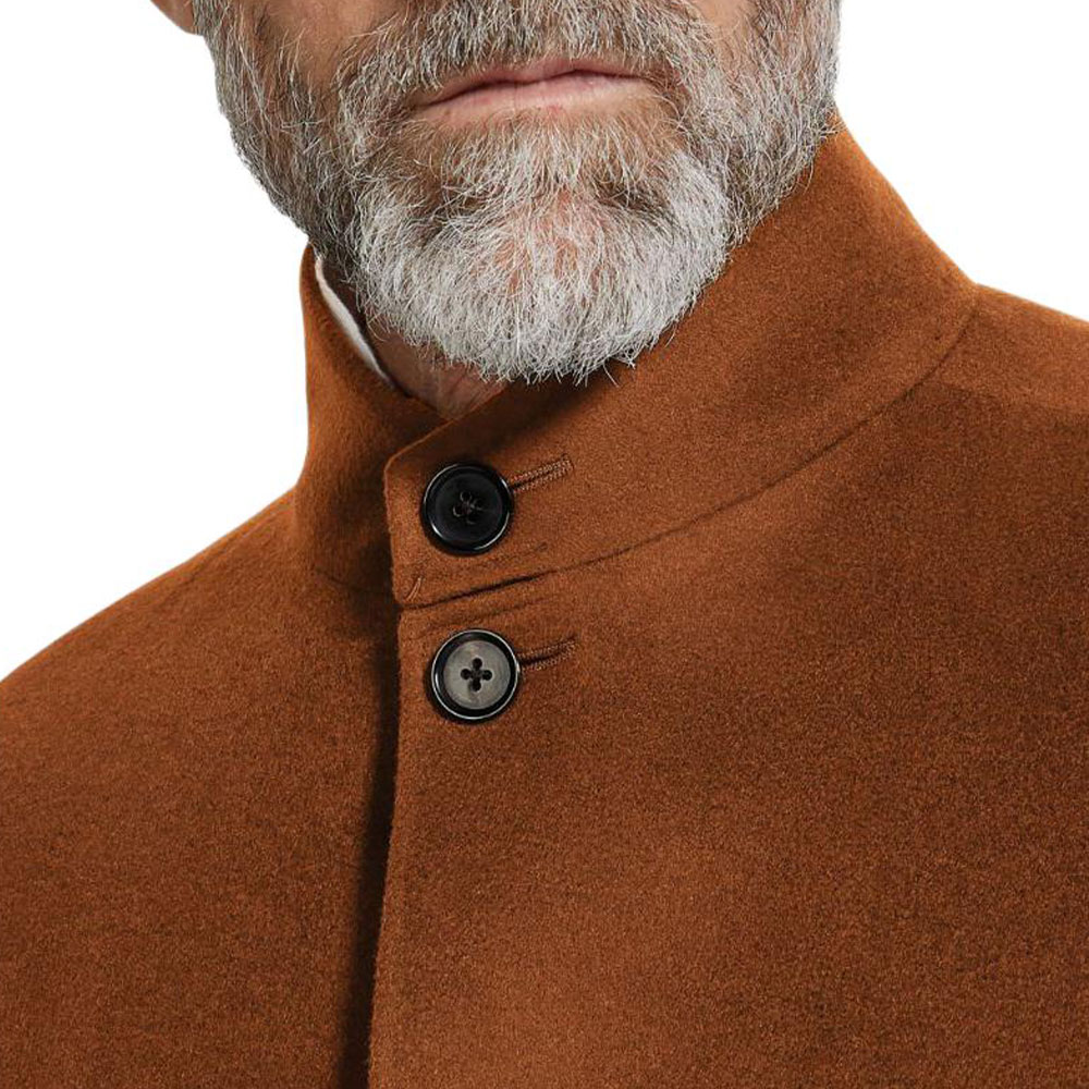 Details for Zegna FW24 棕色立領單排扣長袖外套 869C5-2A81VH-KQ0