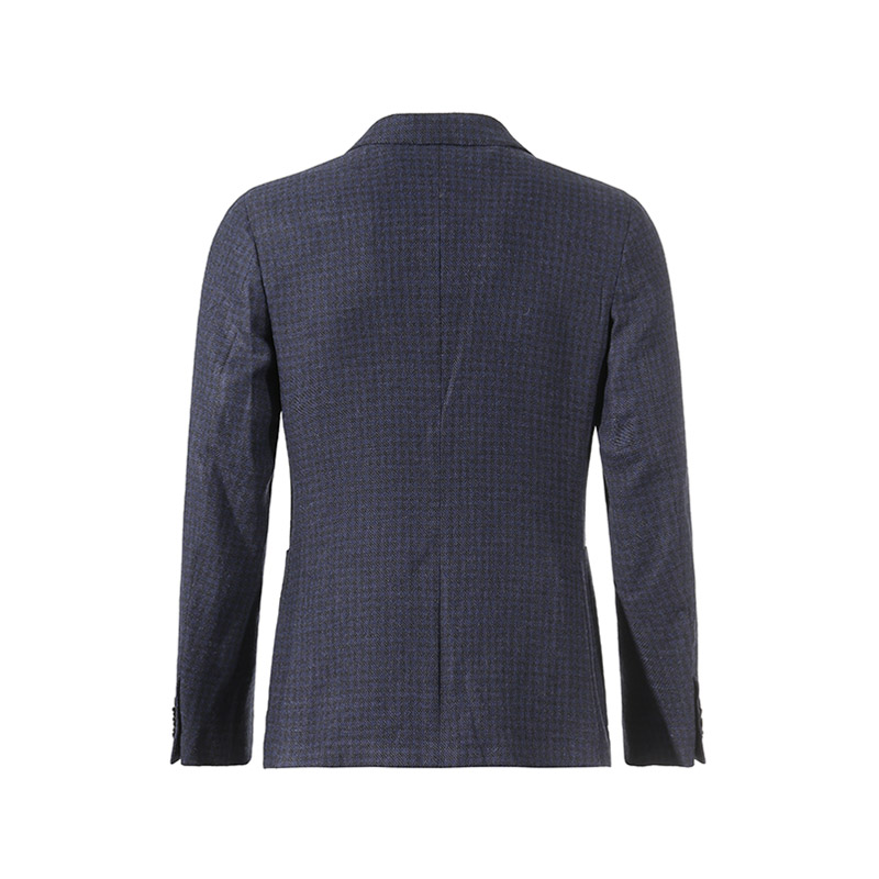 Lookbook Zegna FW24 深藍單排扣格紋長袖西裝外套 85074-6A81DN-MG0