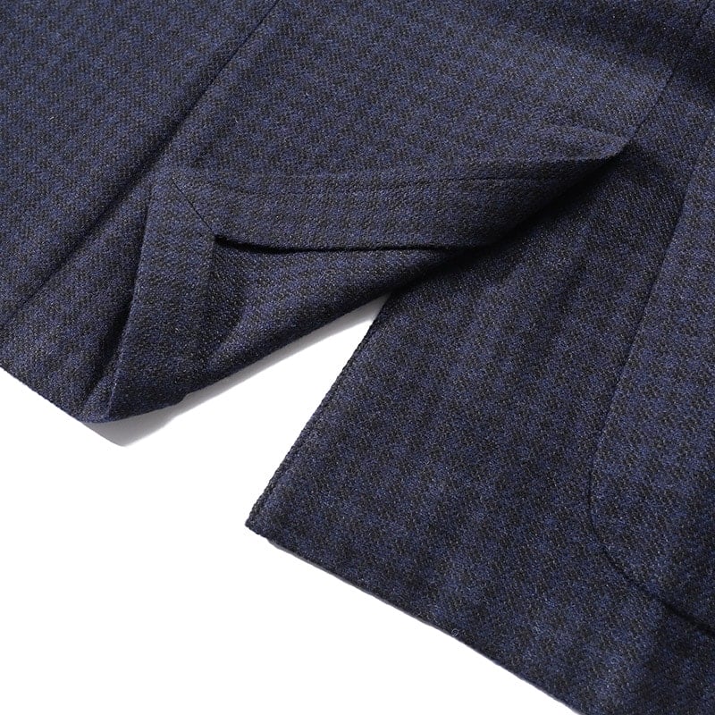 Details for Zegna FW24 深藍單排扣格紋長袖西裝外套 85074-6A81DN-MG0