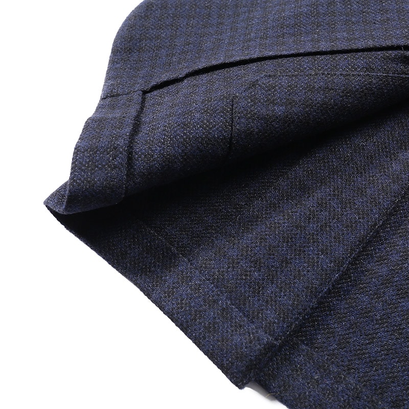 Sizing Zegna FW24 深藍單排扣格紋長袖西裝外套 85074-6A81DN-MG0