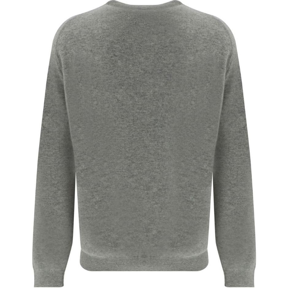 Lookbook Zegna FW24 Suéter de Cachemira Gris Sólido de Manga Larga para Hombre. UEK10-A8110-K91