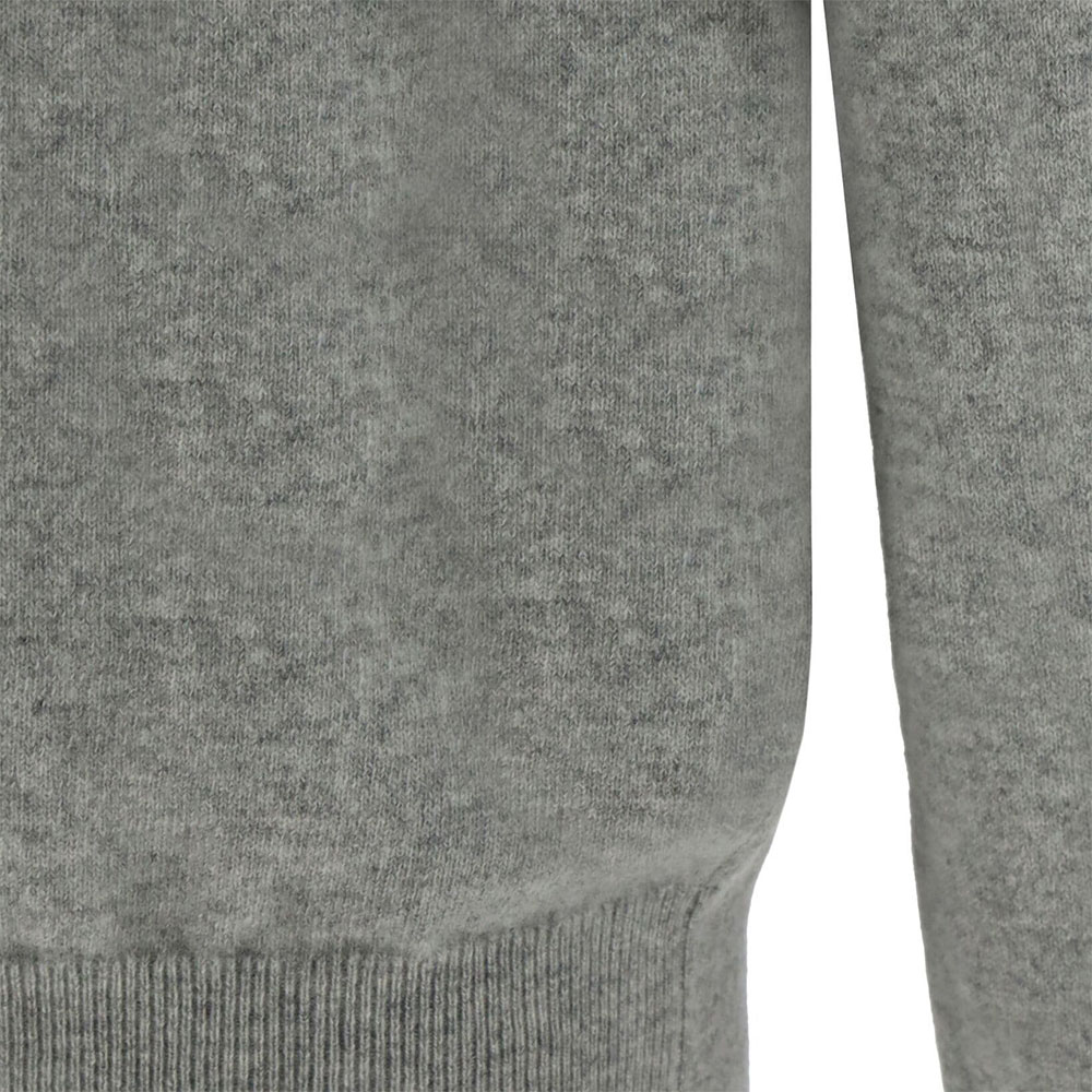 Shop Zegna FW24 Suéter de Cachemira Gris Sólido de Manga Larga para Hombre. UEK10-A8110-K91