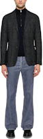 Lookbook Zegna FW24 藍色高領半拉鍊針織毛衣 UEM00-A8128-B09