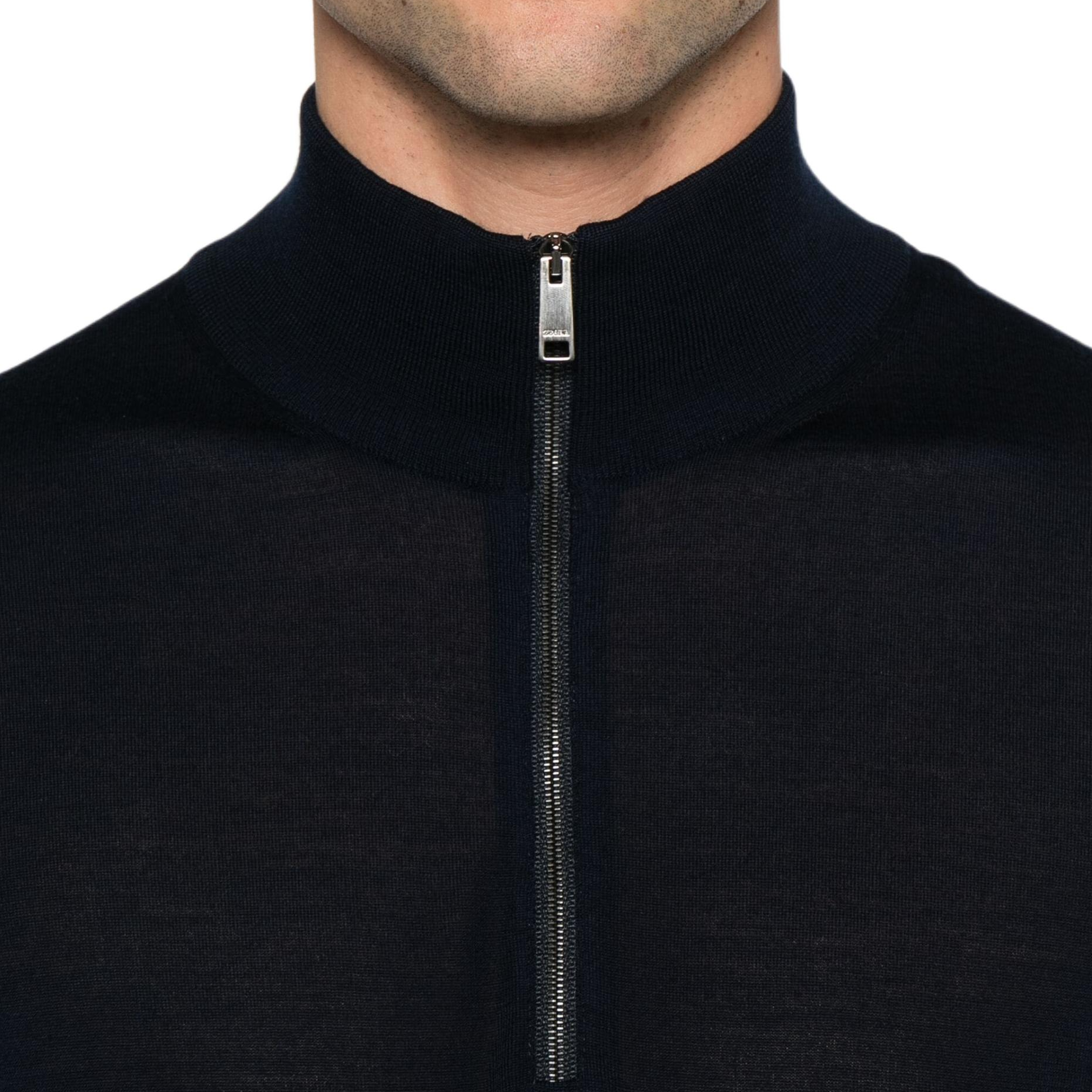 Details for Zegna FW24 藍色高領半拉鍊針織毛衣 UEM00-A8128-B09