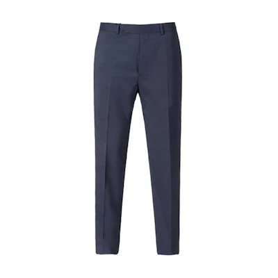 Zegna FW24 Solid Wool Blend Suit Trousers Navy Blue 8ZF04-5A87FN-AC2
