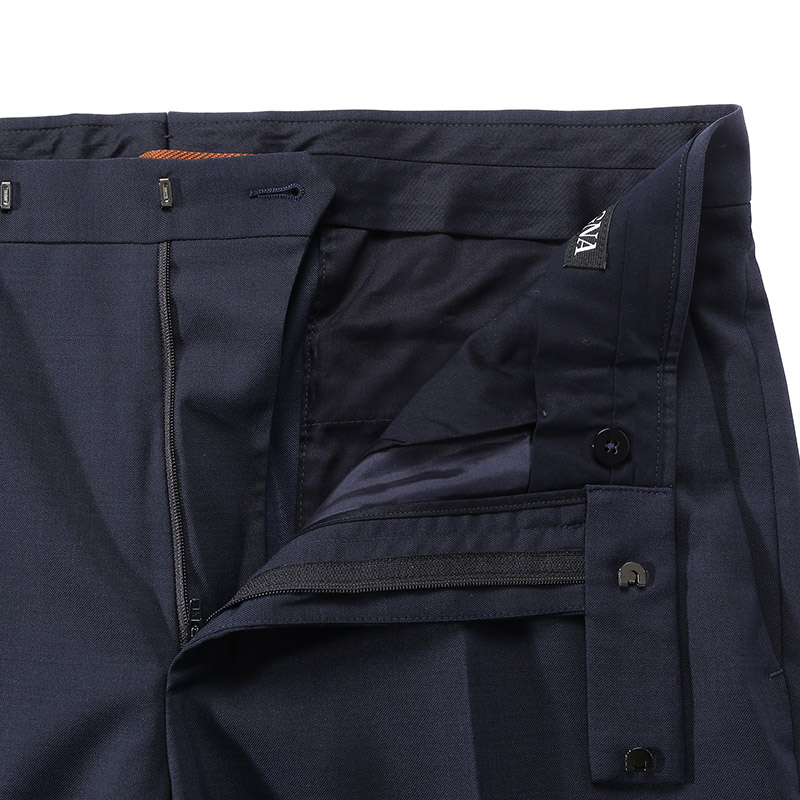 Sizing ゼニア FW24 ソリッドウールブレンドスーツパンツ ネイビーブルー 8ZF04-5A87FN-AC2
