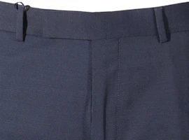 Cheap Zegna FW24 Solid Wool Blend Suit Trousers Navy Blue 8ZF04-5A87FN-AC2