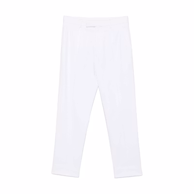 Zegna FW24 White Solid Color Zipper Straight-Leg Casual Pants UEI14-A8TP45