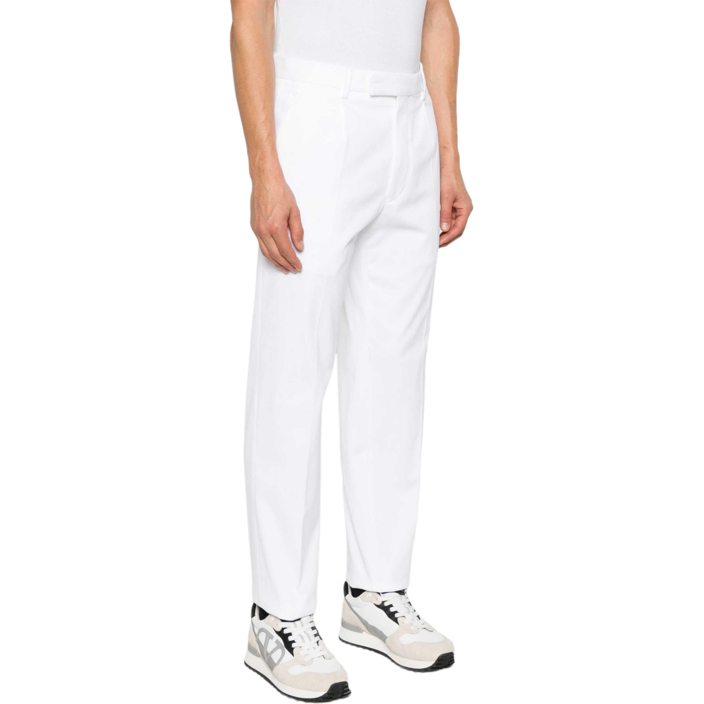 Zegna FW24  White Solid Color Zipper Straight-Leg Casual Pants UEI14-A8TP45 圖 5