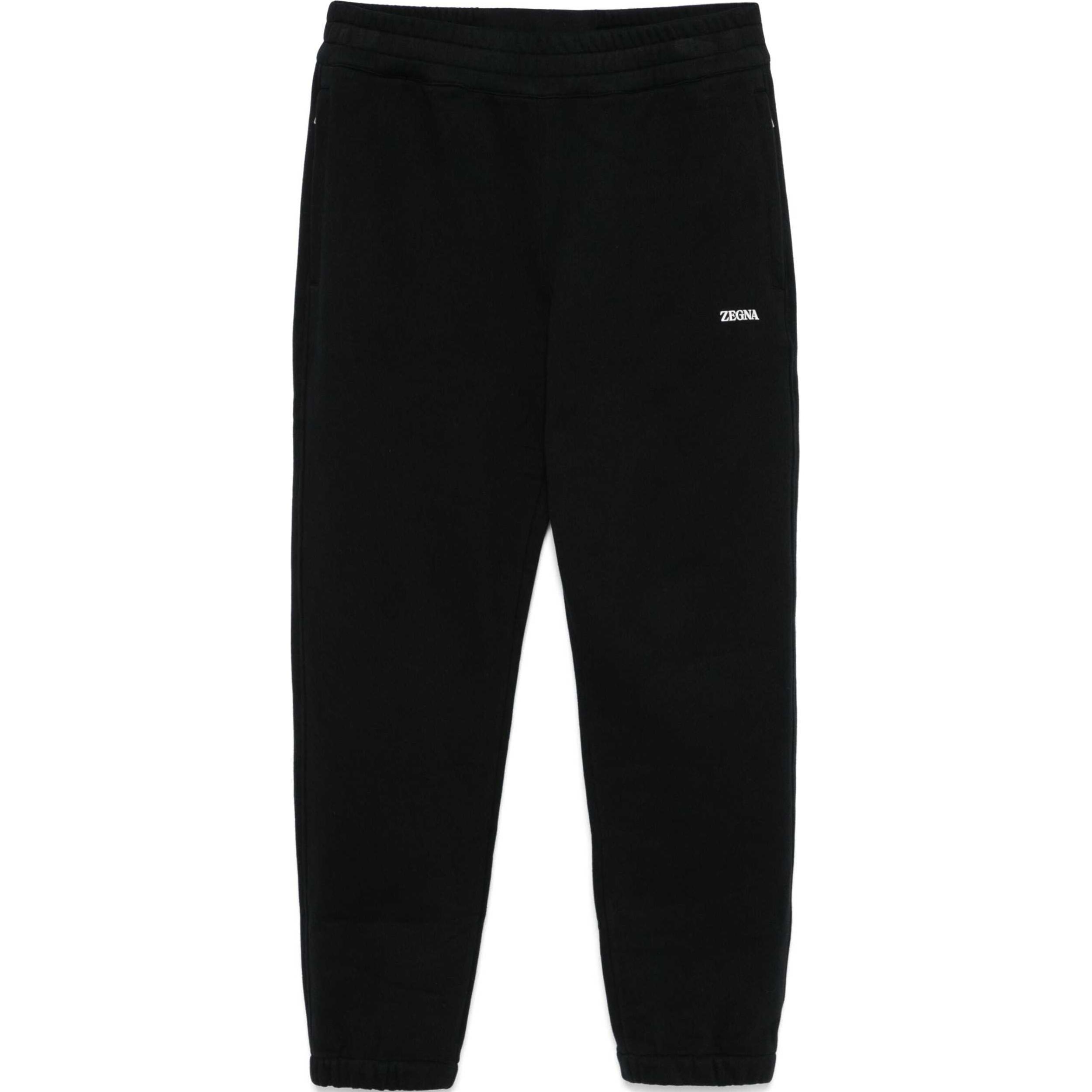 Zegna FW24 Midnight Blue  Logo Detail Elastic Waist Jogger Pants. UE522-A8EPA7