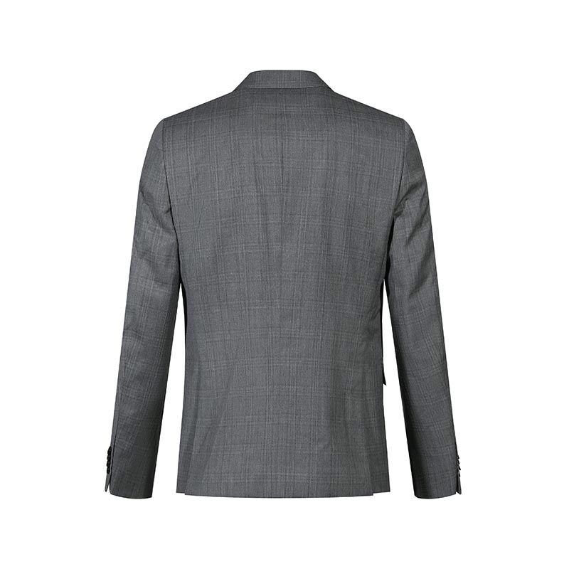 Shop ゼニア FW24 シングルブレスト チェック柄 ダブルベント スーツ グレー 82272-6A8281-CGA