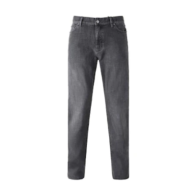 Zegna FW24 Slim Fit Light Black Denim Jeans with Zipper Pocket. UEIB3-A8CITY-005