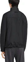 Shop Zegna FW24 Zephyr 黑色雙面防風拉鍊夾克外套。 E7T33-7124B-001
