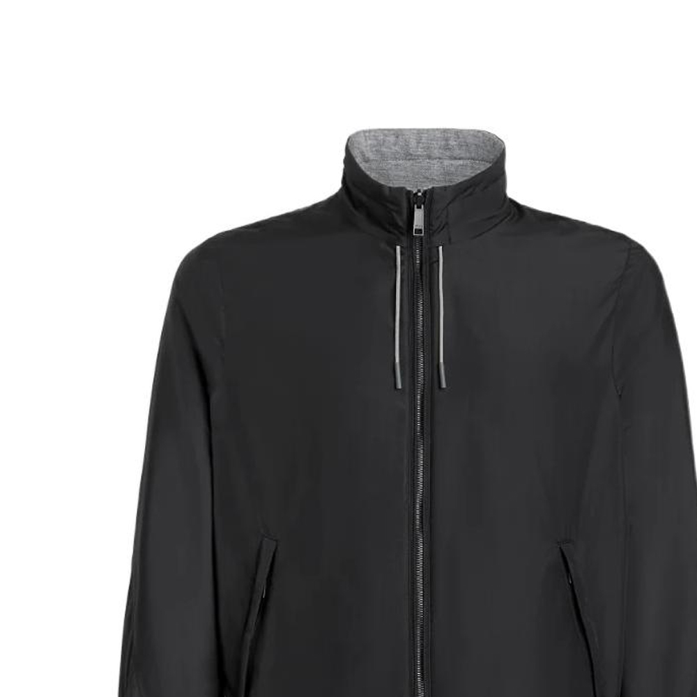 Details for Zegna FW24 Zephyr 黑色雙面防風拉鍊夾克外套。 E7T33-7124B-001