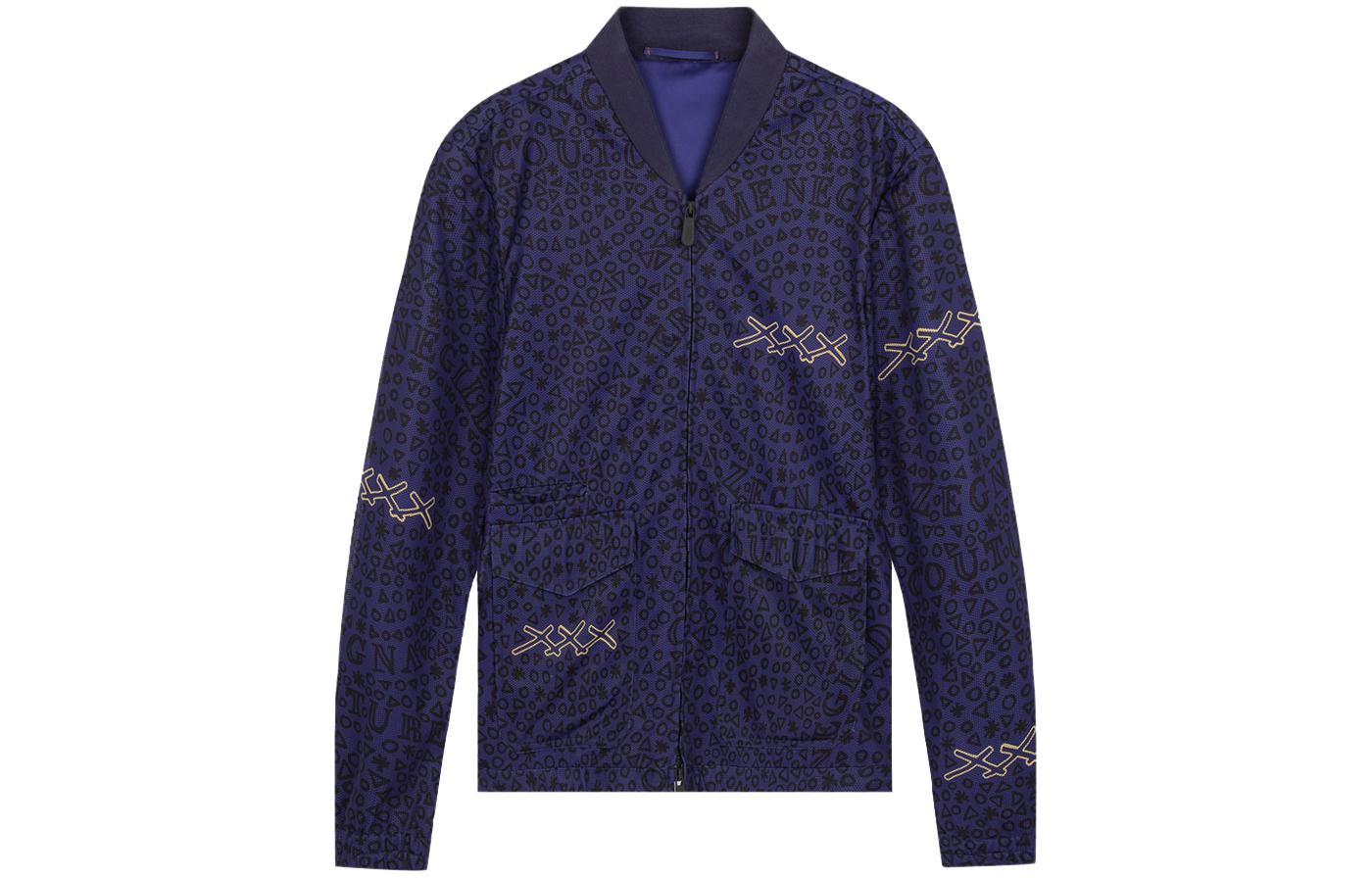 Zegna Geometric Print Jacket Blue CSC31-5S128-520