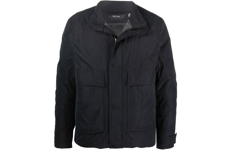 Zegna High-Neck Zip-Up Jacket Black VY017-ZZ087-001