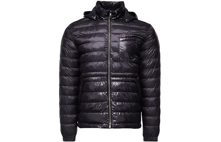 Zegna Hooded Down Jacket with Zipper in Midnight Blue VV089-ZZ025-B09