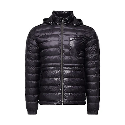Zegna Hooded Down Jacket with Zipper in Midnight Blue VV089-ZZ025-B09