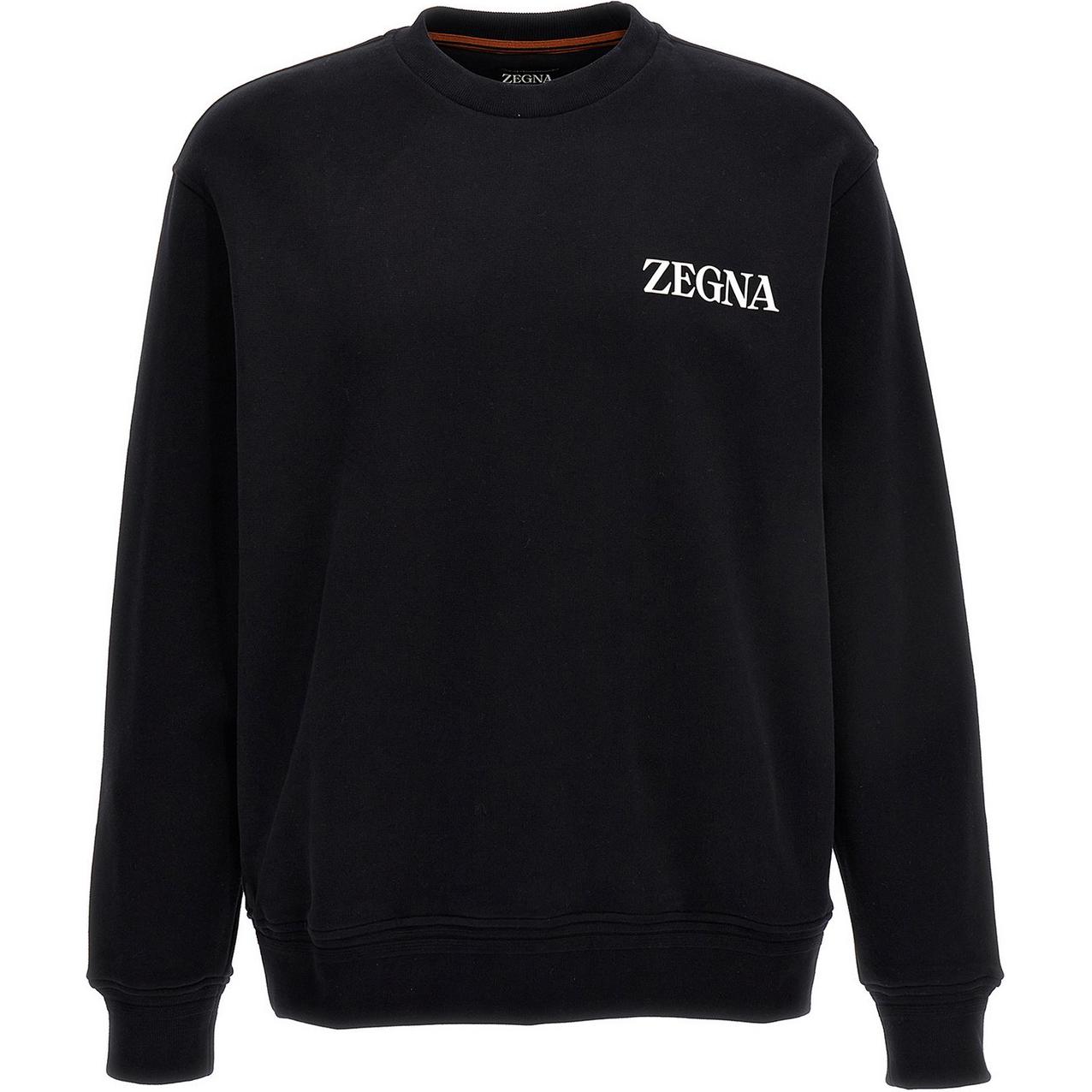 Zegna Letter Print Crewneck Long Sleeve Sweatshirt UC522A6-C872-K09