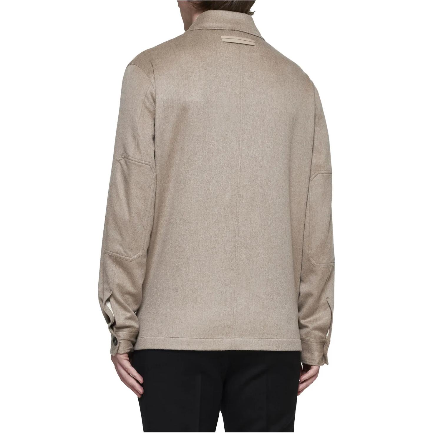 Purchase 杰尼亚浅棕色单排扣翻领长袖夹克 UEV46A8-SOT6B014